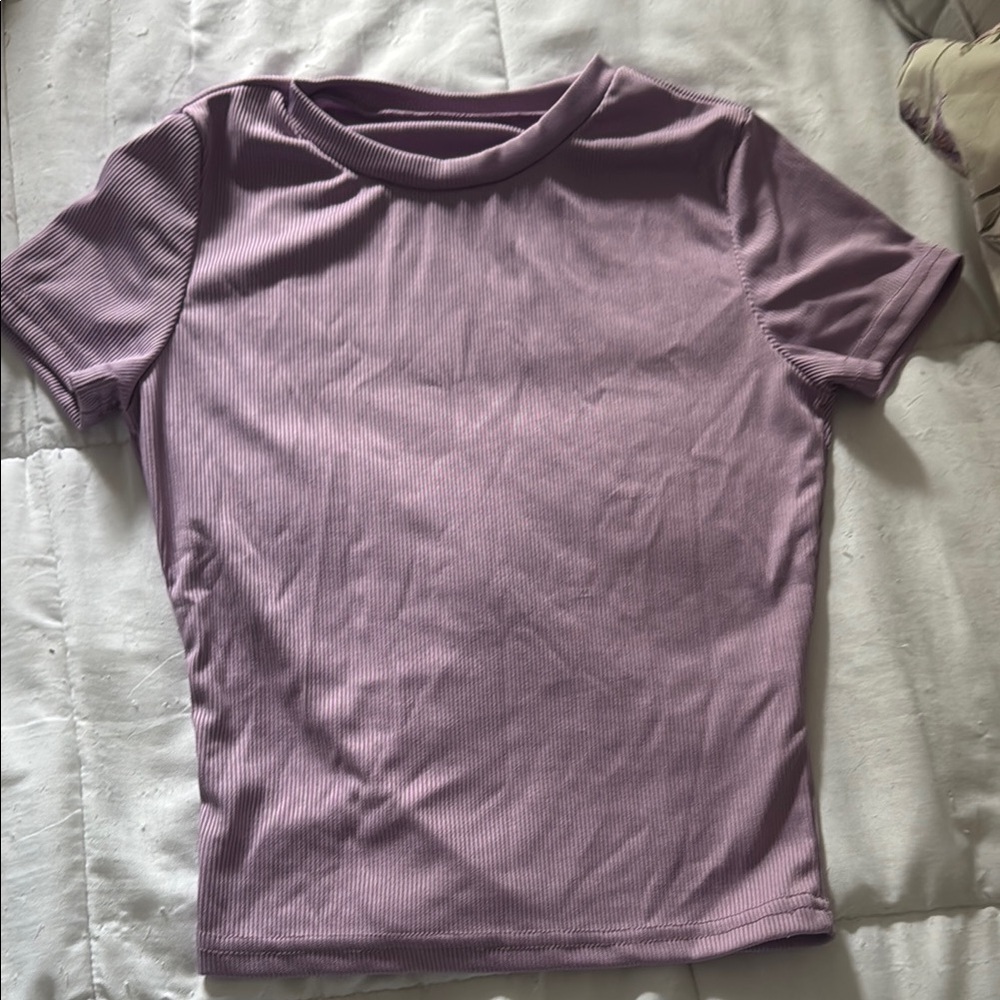 Women's Purple Ribbed Top